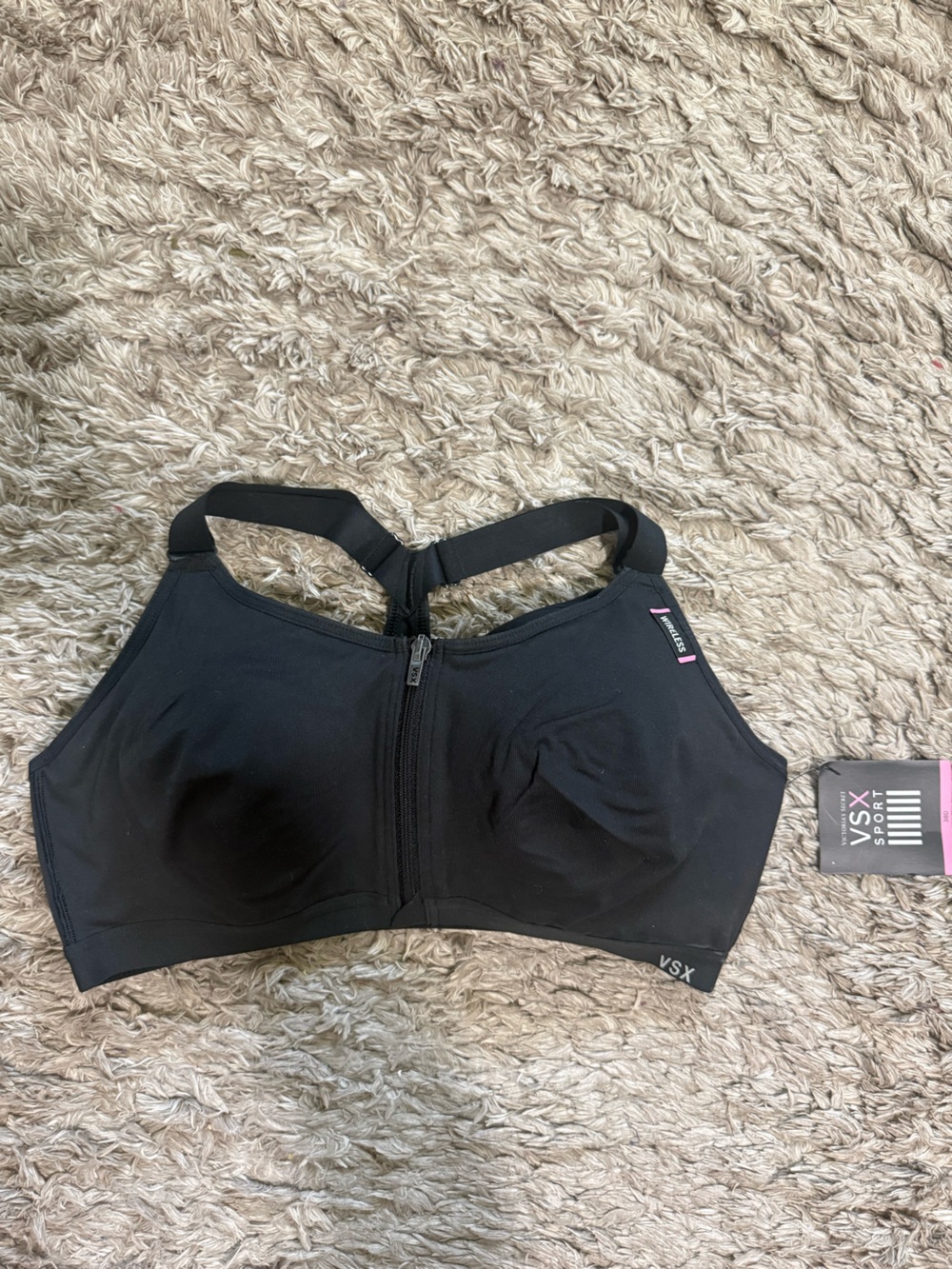 Victoria's Secret Black Front-Close Sports Bra